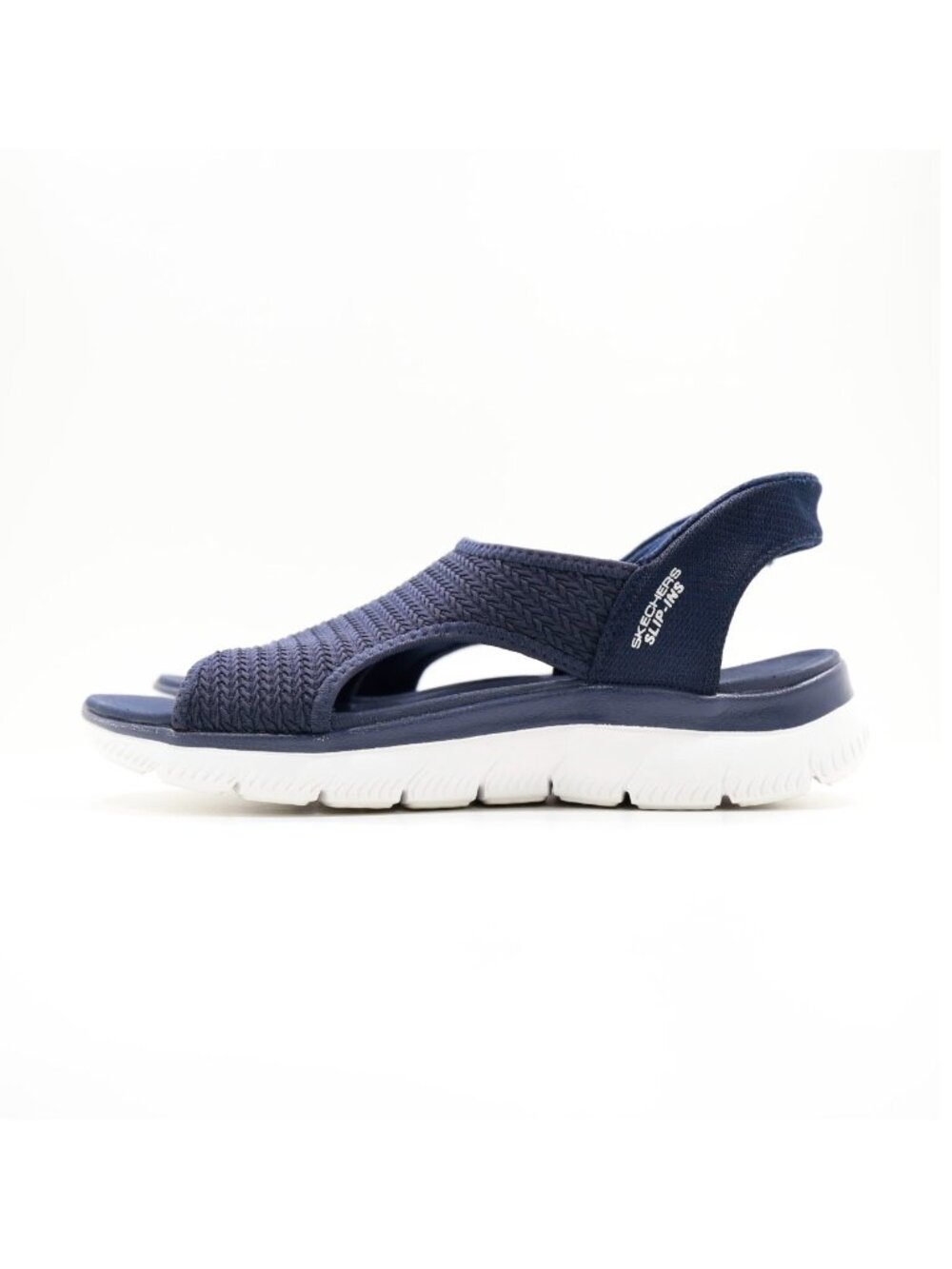 Skechers Slip Ins Summits Blue Knit Flat Lightweight Slingback Sandals - 9.5